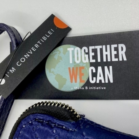 Mona B Posie Crossbody Wristlet Wallet Navy Blue - Picture 7 of 12